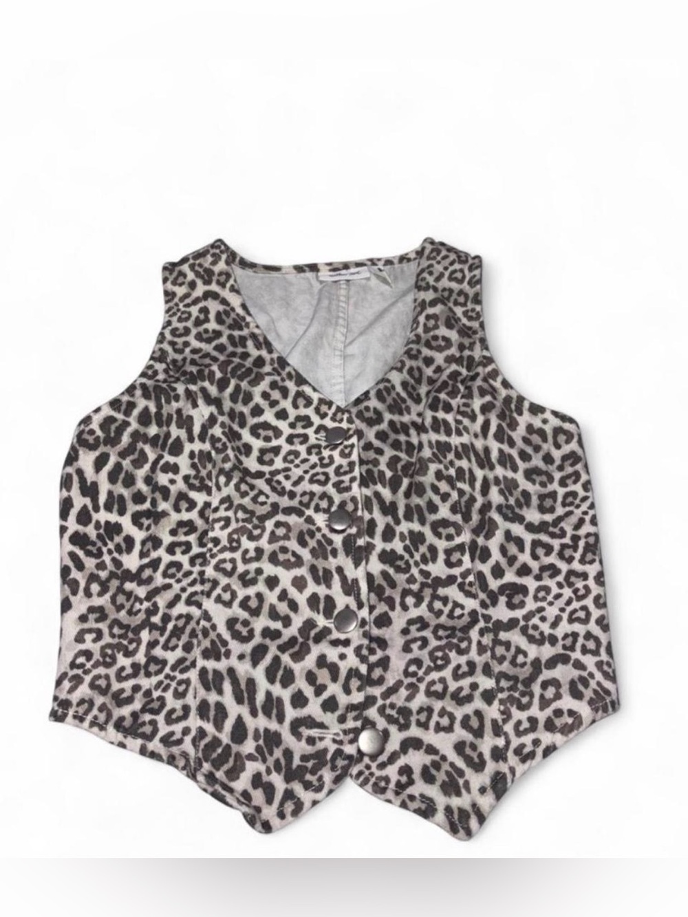 Leopard Print women’s Vest - Black & Cream size small